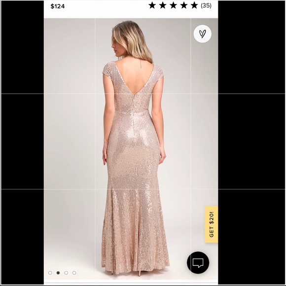 Rose Gold Sequin Maxi Dress - Picture 2 of 6